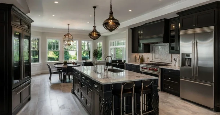 black and white kitchen